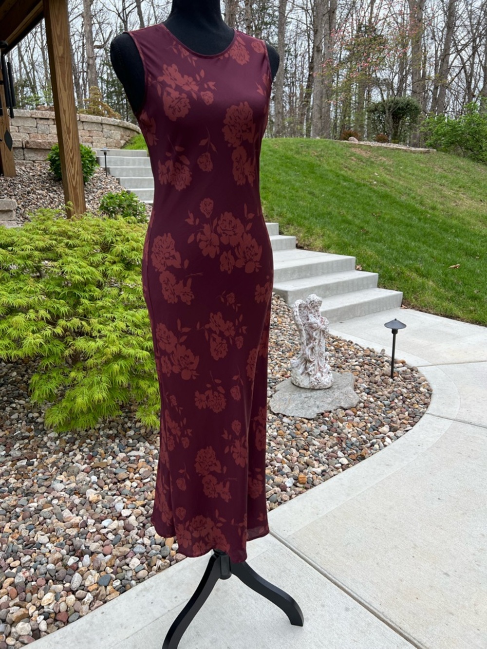 Quince Washable Stretch Silk Tank Midi Dress - Small - Ruby Noir - Picture 3 of 8